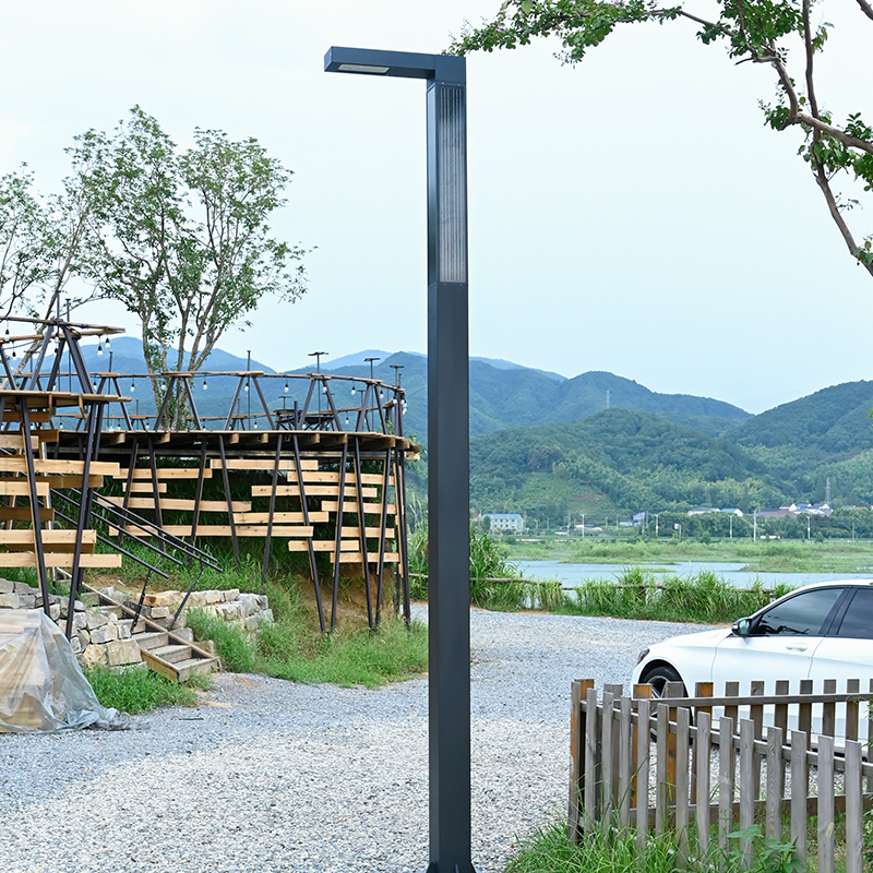 YMLED-6812 Modern LED Street Light with Ribbed Pole Design YMLED-6812 Modern LED Street Light with Ribbed Pole Design