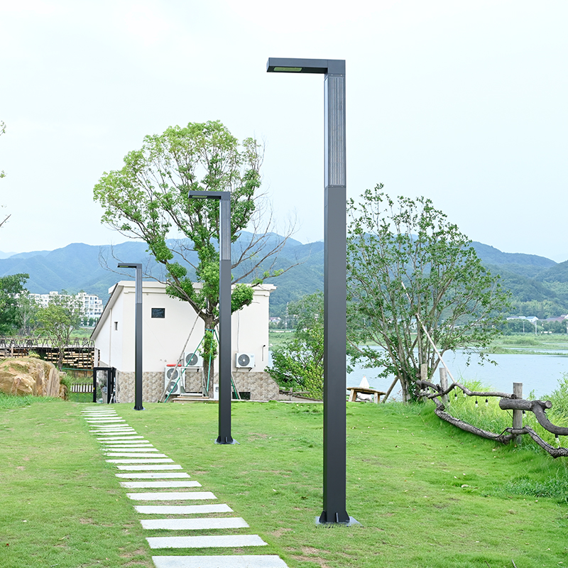 YMLED-6812 Modern LED Street Light with Ribbed Pole Design YMLED-6812 Modern LED Street Light with Ribbed Pole Design